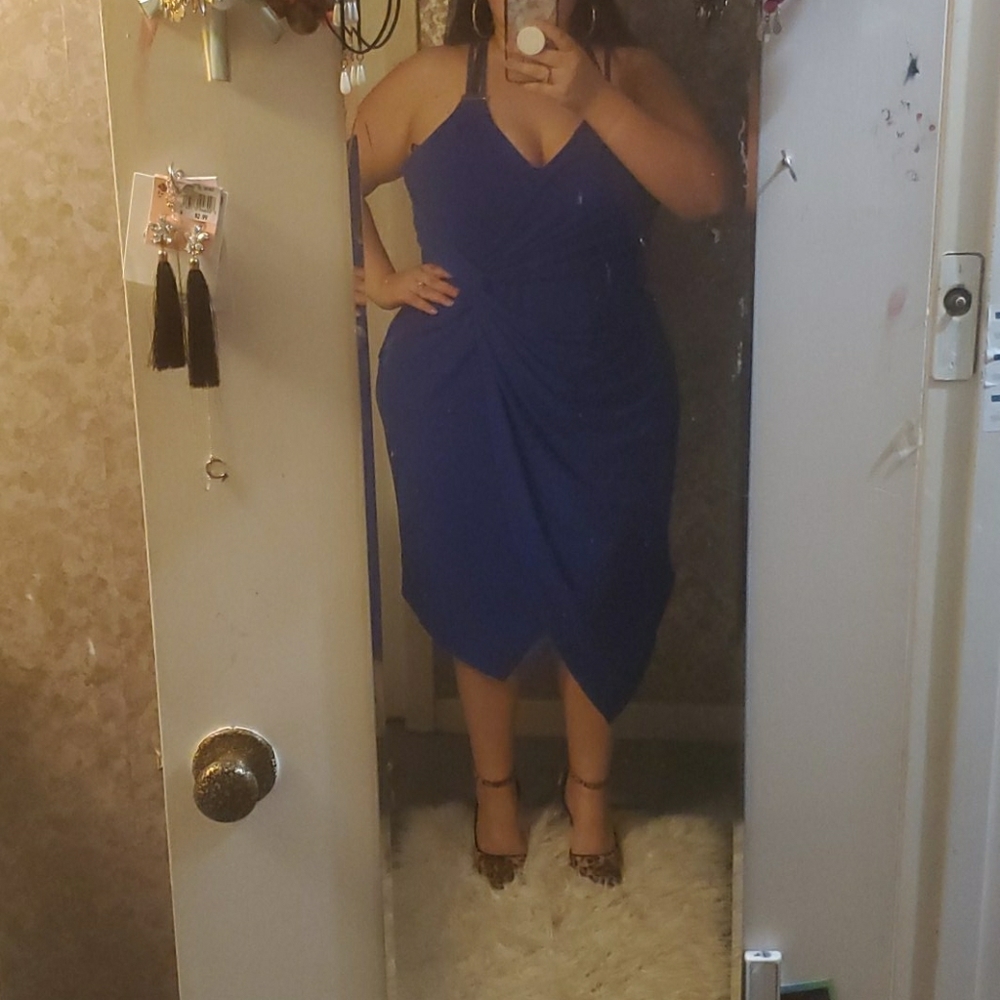 Blue wrap dress